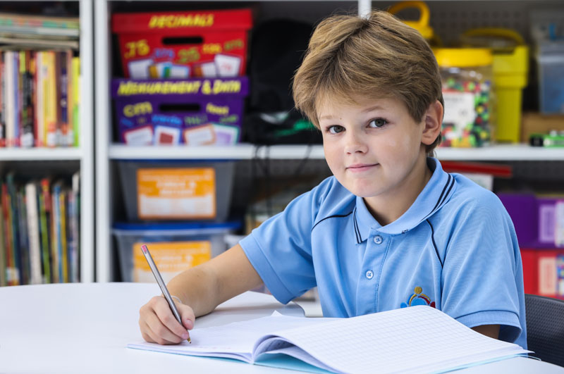 Student in Library