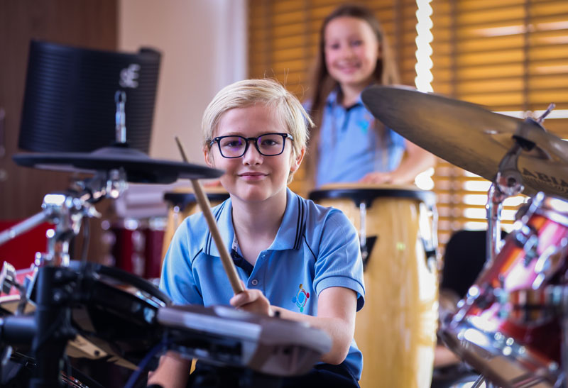 PYP Students in Recording Studio 1