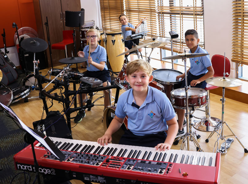 PYP Students in Recording Studio 7