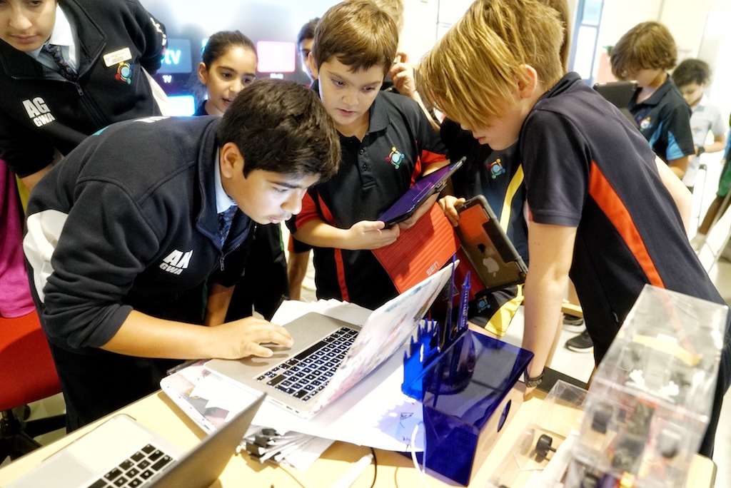 DELTA X-15 Leader showing his work to fellow students