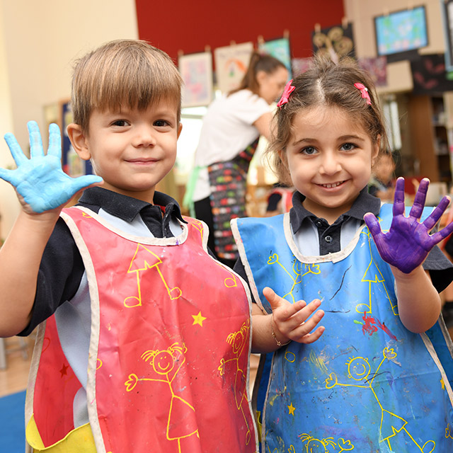 Art class with Kindergarten students